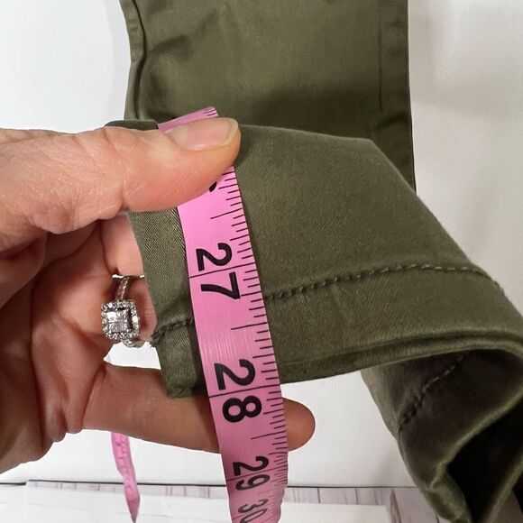 Evereve Tate Cargo Sateen Utility Pants Green Soft Sz 26 - Picture 4 of 9